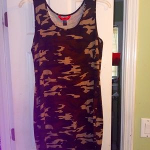 Plus size 2x camouflage stretchy dress